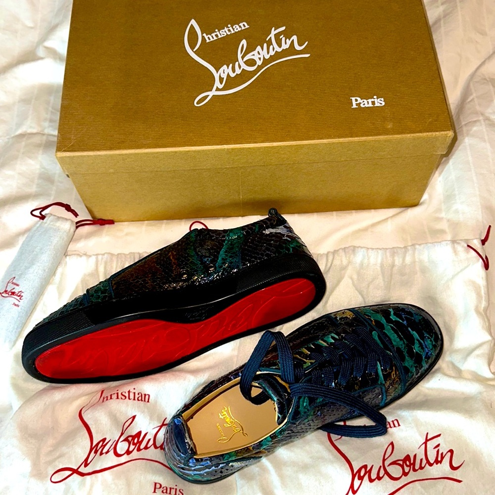 Christian Louboutin Men’s Python Multicolor Sneak… - image 1